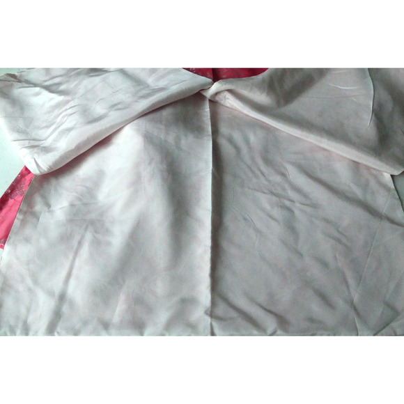 Vtg Asian Print Kimono Japan LARGE Authentic Button Knot Lined 42" Slit Sides - Picture 13 of 13